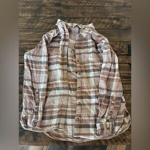 SO juniors Casual Tan and Brown flannel Shirt